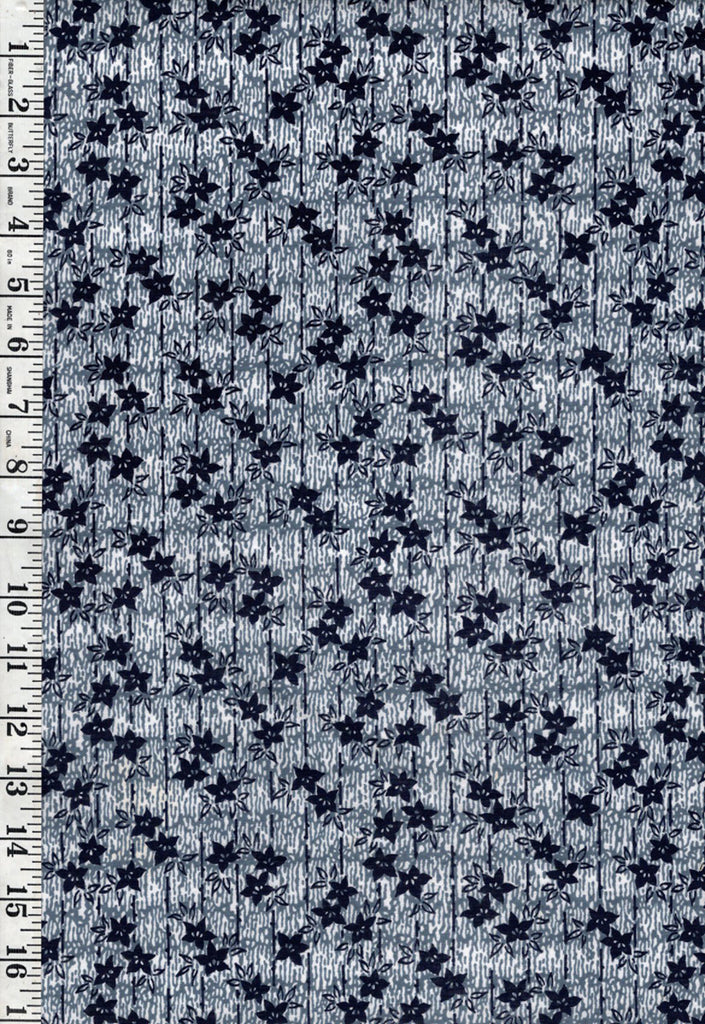 Yukata Fabric - 218 - Tiny Floating Leaves - Indigo & Gray