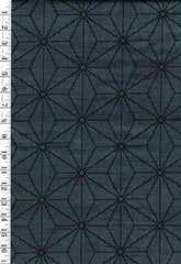 428 - Japanese Silk - Tsumugi Woven Asanoha - Dark Blue Green