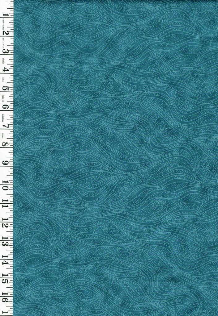 *Blender - In the Beginning - Color Movement Waves - 1MV-25 - Teal - By the Half Yard - Last 1 2/3 Yards