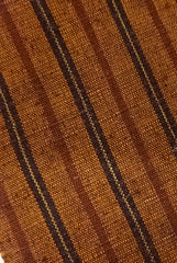 812 - Japanese Silk - Tsumugi Woven Stripe - Copper - Brown