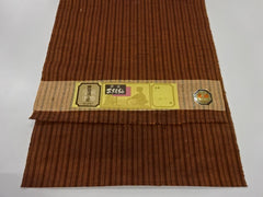 812 - Japanese Silk - Tsumugi Woven Stripe - Copper - Brown