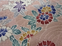 414 - Japanese Silk - Floral Garden - Shockikubai (Pine, Bamboo, Plum Blossom) - Pinkish Beige