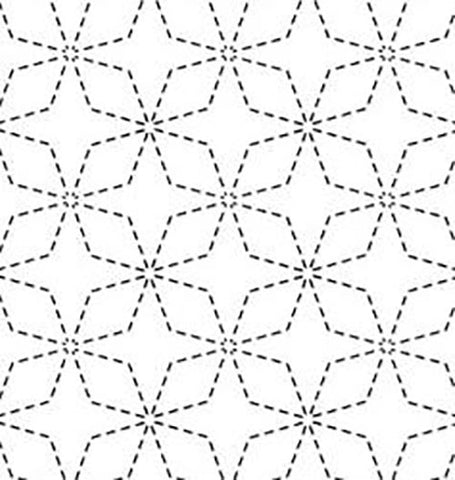 Sashiko Pre-printed Sampler (Olympus) - # 002 Kaku-shippo - White