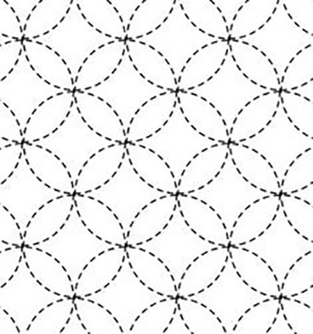 Sashiko Pre-printed Sampler (Olympus) - # 003 Shippo-tsunagi (Seven Treasures) - White