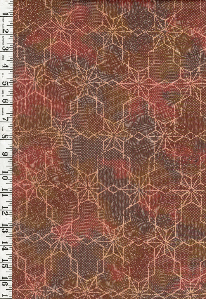 404 - Japanese Silk - Asanoha & Hexagons - Multi-Colors