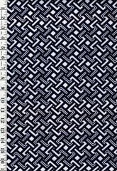 Yukata Fabric - 516 - Small Squares & Interlocking Bars - Indigo