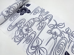 Yukata Fabric - 517 - Tachibana Citrus & River Swirls - White