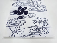 Yukata Fabric - 517 - Tachibana Citrus & River Swirls - White