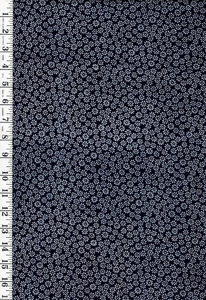 Yukata Fabric - 520 - Small Compact Daisies - Indigo