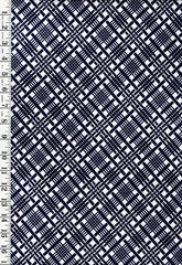 Yukata Fabric - 521 - Diagonal Woven Bars - Indigo & White