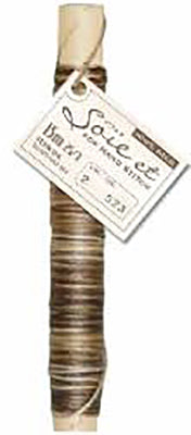 Soie et Silk Embroidery Floss - Variegated # 523 - Medium to Dark Brown