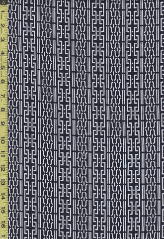 Yukata Fabric - 541 - Interlocking Squares & Fish Net Columns
