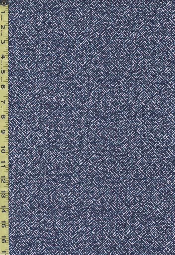 Yukata Fabric - 546 - Diagonal Square Mesh - Indigo & Blue