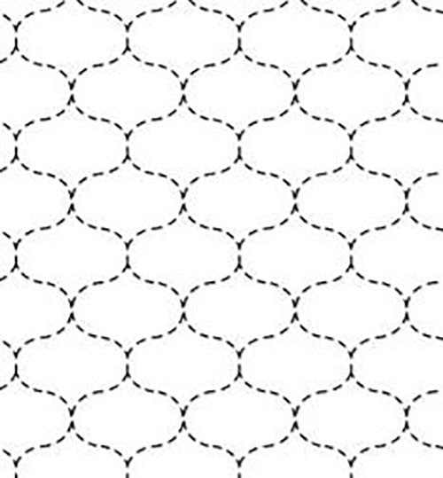 Sashiko Pre-printed Sampler (Olympus) - # 005 Hoshi-ami (Fish Nets) - White