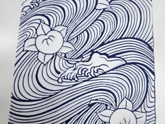 Yukata Fabric - 633 - Waves & Tachibana Citrus - White