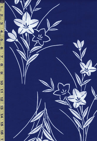 Yukata Fabric - 637 - Star Flower - Blue