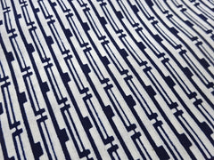 Yukata Fabric - 640 - Piano Keys - Indigo & White