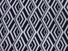 Yukata Fabric - 644 - Radiating Diamonds - Indigo & White