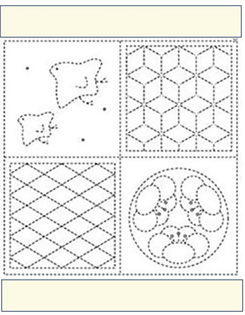 Sashiko Pre-printed Sampler (Olympus) - # 654 Picture Game - Light Tan - ON SALE