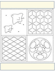 Sashiko Pre-printed Sampler (Olympus) - # 654 Picture Game - Light Tan - ON SALE