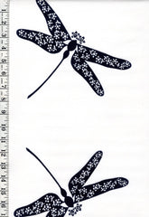 Yukata Fabric - 664 - Large Decorative Dragonflies - White