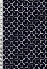 Yukata Fabric - 672 - Octagons with Center Squares - Indigo