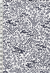 Yukata Fabric - 673 - Bamboo, Iris & Pines - White