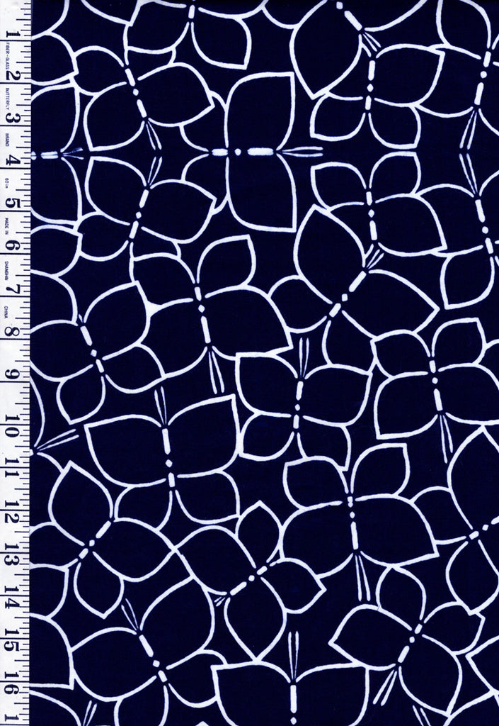 Yukata Fabric - 682 - Compact Butterflies - Indigo