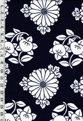 Yukata Fabric - 685 - Daisies and Tachibana Citrus - Indigo
