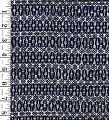Yukata Fabric - 693 - Geometric Rows - Gray, Indigo & White