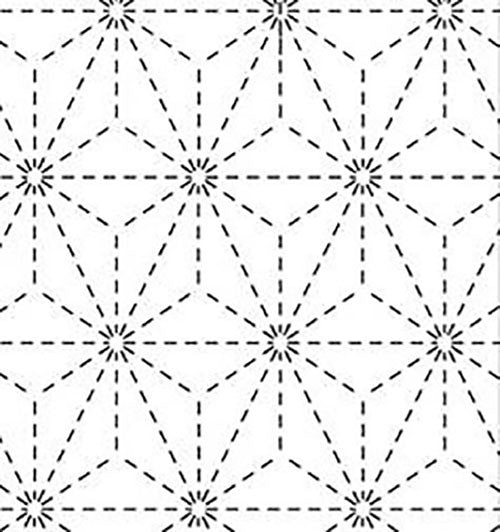 Sashiko Pre-printed Sampler (Olympus) - # 006 Asanoha (Hemp Leaf) - White