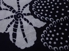 Yukata Fabric - 701 - Floating Flowers with Dotted Petals & Shibori-Like Flowers - Indigo