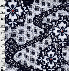 Yukata Fabric - 727 - Shibori Floral Medallions & River Swirls - Textured - Indigo