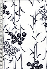 Yukata Fabric - 745 - Small Blossoms & Leafy Branches - White