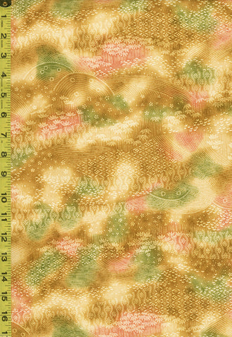 779 - Japanese Combined Weave - Abstract Hillside - Gold Ochre