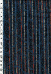 786 - Japanese Combined Weave - Woven Floral & Stripe - Multi-Colors.