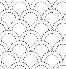 Sashiko Pre-printed Sampler (Olympus) - # 007 Seikaiha (wave design) - White