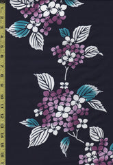 Yukata Fabric - 808 - Purple Hydrangea - Indigo