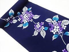Yukata Fabric - 808 - Purple Hydrangea - Indigo