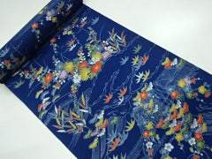 810 - Japanese Combined Weave - Floral Countryside - Dark Blue