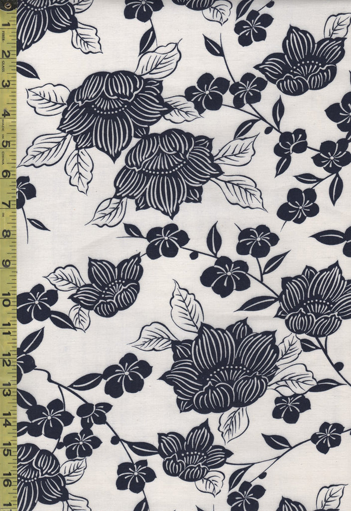 Yukata Fabric - 811 - Camelias - White