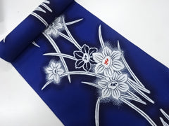 Yukata Fabric - 813 - Colorful Daffodils - Indigo