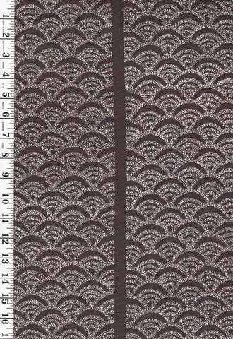 813 - Japanese Silk - Faux Shibori Wave Design (Seigaiha) - Taupey Brown