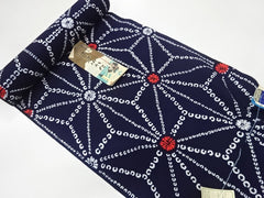 Yukata Fabric - 816 - Large Shibori-Like Asanoha - Indigo