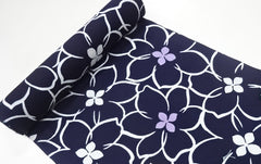 Yukata Fabric - 817 - Flowers with Lavender & White Centers - Indigo