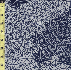 Yukata Fabric - 826 - Compact Maple Leaves - Navy & Gray