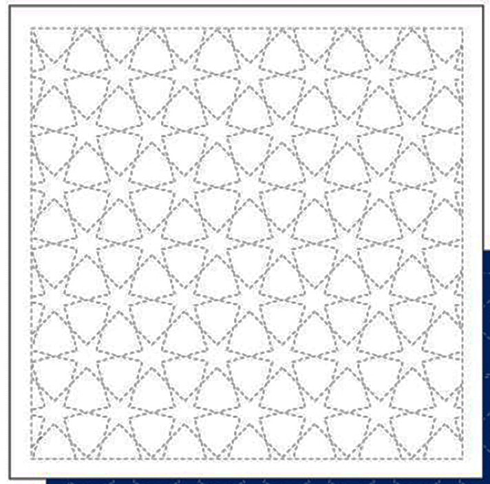 Sashiko Pre-printed Sampler - Daruma Morning Glory Star (Asagao) - # 1004 - White