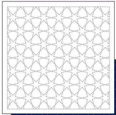 Sashiko Pre-printed Sampler - Daruma Morning Glory Star (Asagao) - # 1004 - White