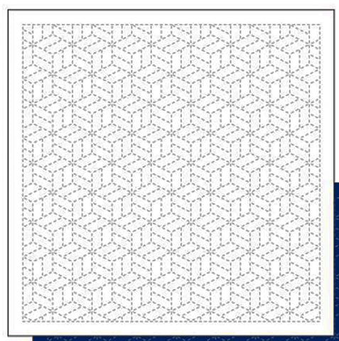 Sashiko Pre-printed Sampler - Daruma Parquet Pattern (Yosegi) - # 1007 - White