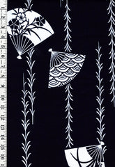 Yukata Fabric - 844 - Fans & Branches - Indigo